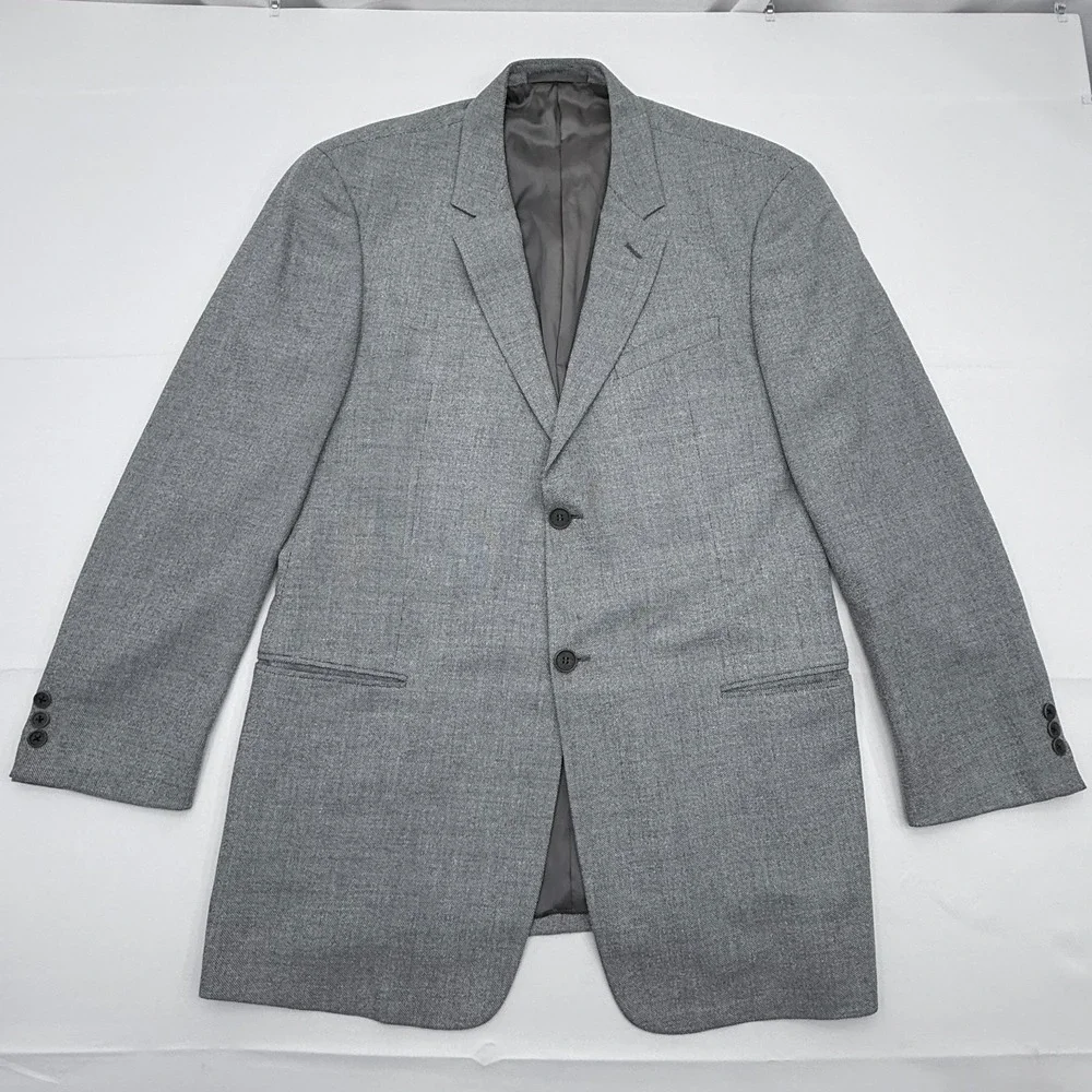 Giorgio Armani le Collezioni Blazer Sport Coat Mens 42L Jacket Gray Made‎ Italy